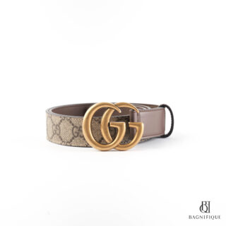 Gucci Belt 2Cm 80 Brown GG Monogram Ghw