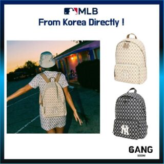 [MLB] New York Yankees Monogram Backpack black beige