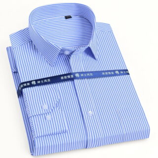 Men's Classic Sleeve Solid striped Shirt