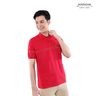 Men's Polo Arrow Shirts Red Orange