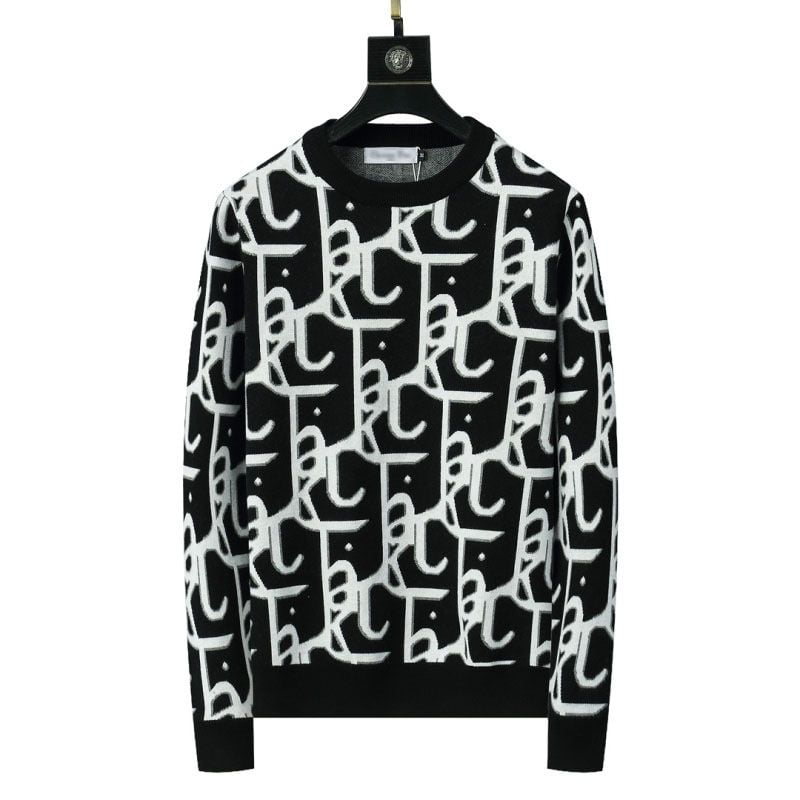 Men's casual knitted loose large size long sleeved round neck versatile sweater