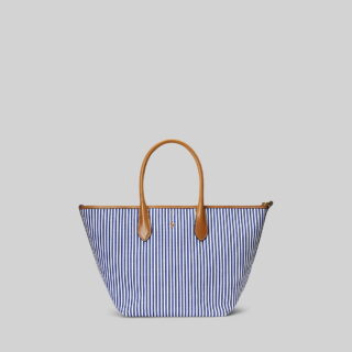 Polo Ralph Lauren Tote Bag Striped Canvas Medium Bellport Tote