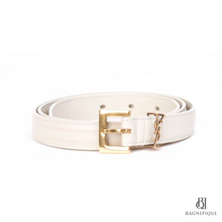 YSL Belt 85 Beige GHW