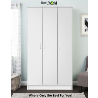Best TIIGO RB 8003 Modern Scandinavian Wardrobe 3 Doors With Large Hanging Space