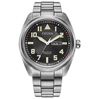 Citizen Mens Eco Drive Weekender Garrison Field Watch in Super Titanium Super TitaniumBlack Dial