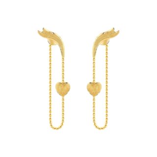 Prima ต่างหูทอง 999 ทรงระย้ารูปหัวใจ