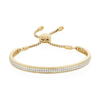 Signature Double Pave Circle Slider Chain Bracelet