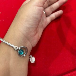 กำไรเงินแท้ มีห้อยหยกน้ำเงิน พลอยเม็ดเล็ก