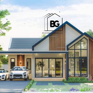 แบบบ้าน BG007 บ้านเดี่ยวชั้นเดียว 3 นอน 2 น้ำ