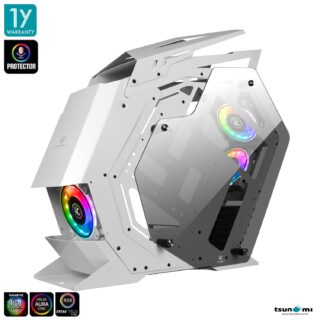 Tsunami protector beast argb sound sync tempered glass mutant atx gaming case