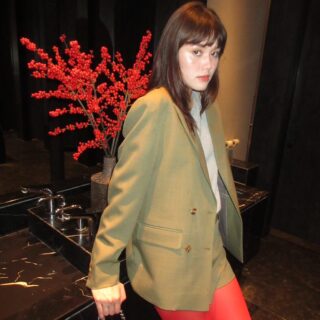 David blazer in military green