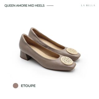 La bella queen amore mid heels etoupe