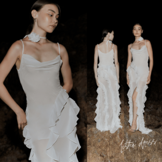 Miss modern listen dress flower pinchoker