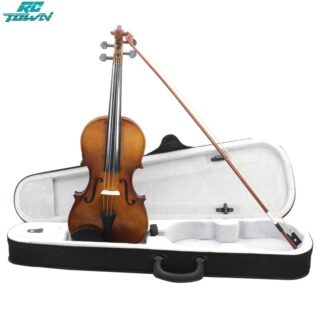 ไวโอลินอะคูสติกถือโบว์กล่องไม้