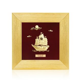 แผ่นภาพฉลุทองคำเรือสำเภาทอง