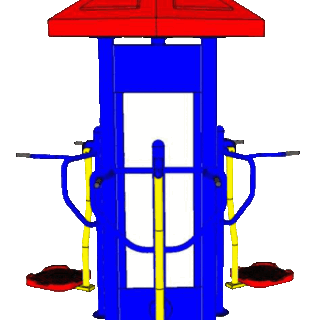 🟠OUB-04 👀 อุปกรณ์แกว่งสะโพกทรงตัว 3 ด้าน 👀 อุปกรณ์ออกกำลังกายกลางแจ้งผู้ใหญ่ ขนาด 300x300x320cm.🟠 🔷Fofansendai🔷ทำสีสวย 🌈สั่งทำ 7-15 วัน🚚