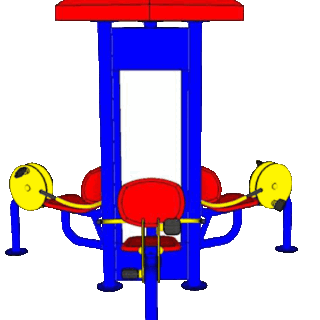 🟠OUB-06 👀 อุปกรณ์เอนปั่นจักรยาน 3 ด้าน 👀 อุปกรณ์ออกกำลังกายกลางแจ้งผู้ใหญ่ ขนาด 300x300x320cm.🟠 🔷Fofansendai🔷ทำสีสวย 🌈สั่งทำ 7-15 วัน🚚